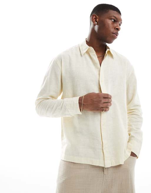 Hollister - Chemise boutonnée en lin - Amande