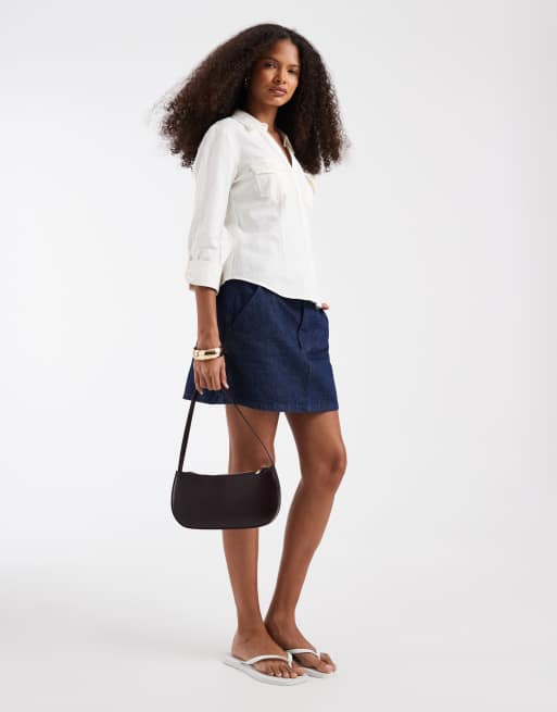 Hollister - Chemise cintrée à manches 3/4 - Blanc