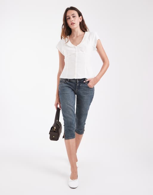 Hollister chemise cintrée col V à manches longues blanche, 3 de 4