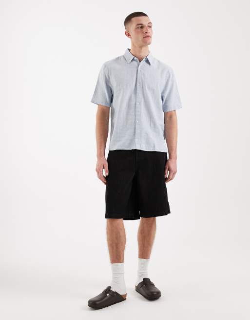 Hollister - Chemise en lin mélangé à manches courtes - Bleu, 2 de 5