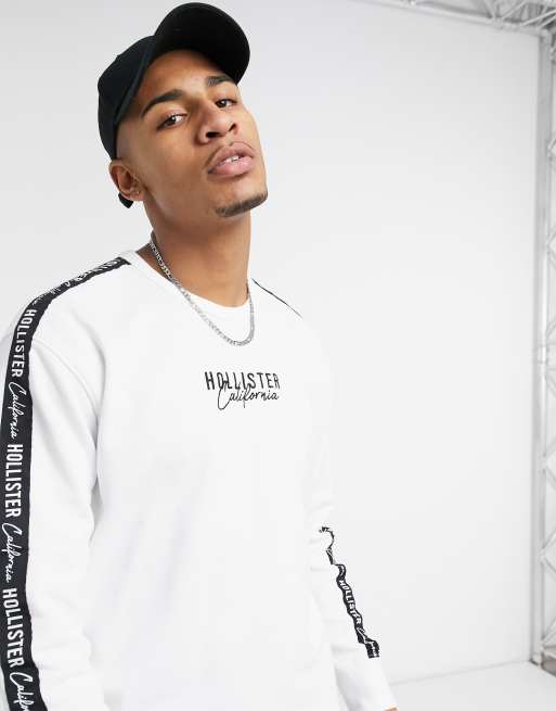 Logo tape crewneck sweatshirt hollister new arrivals