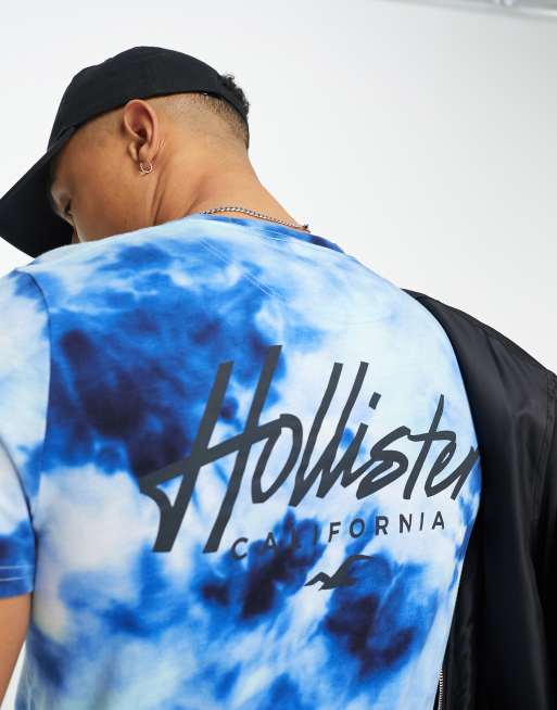 Hollister Embroidered Logo Men's Medium M Tie Dye T-Shirt Tee Long