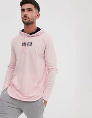 hollister mens pink hoodie