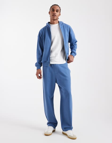 Hollister chest logo zip-through hoodie & trackies set in blue - view 1
