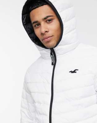 Hollister chevron panels hooded puffer 