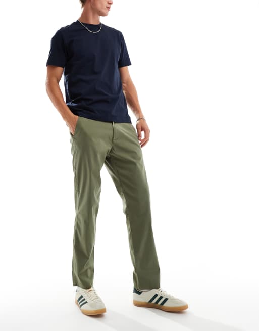 Hollister - Chino dritti slim tecnici in cotone e nylon verde scuro, 2 di 5