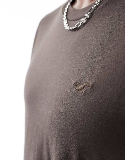 Hollister - Chokoladebrun T-shirt med logoikon, 2 af 4