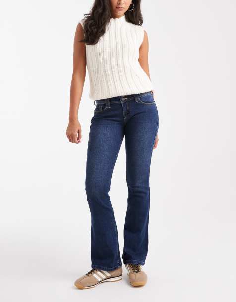 Hollister – Ciemnoniebieskie jeansy bootcut z obniżonym stanem - view 1