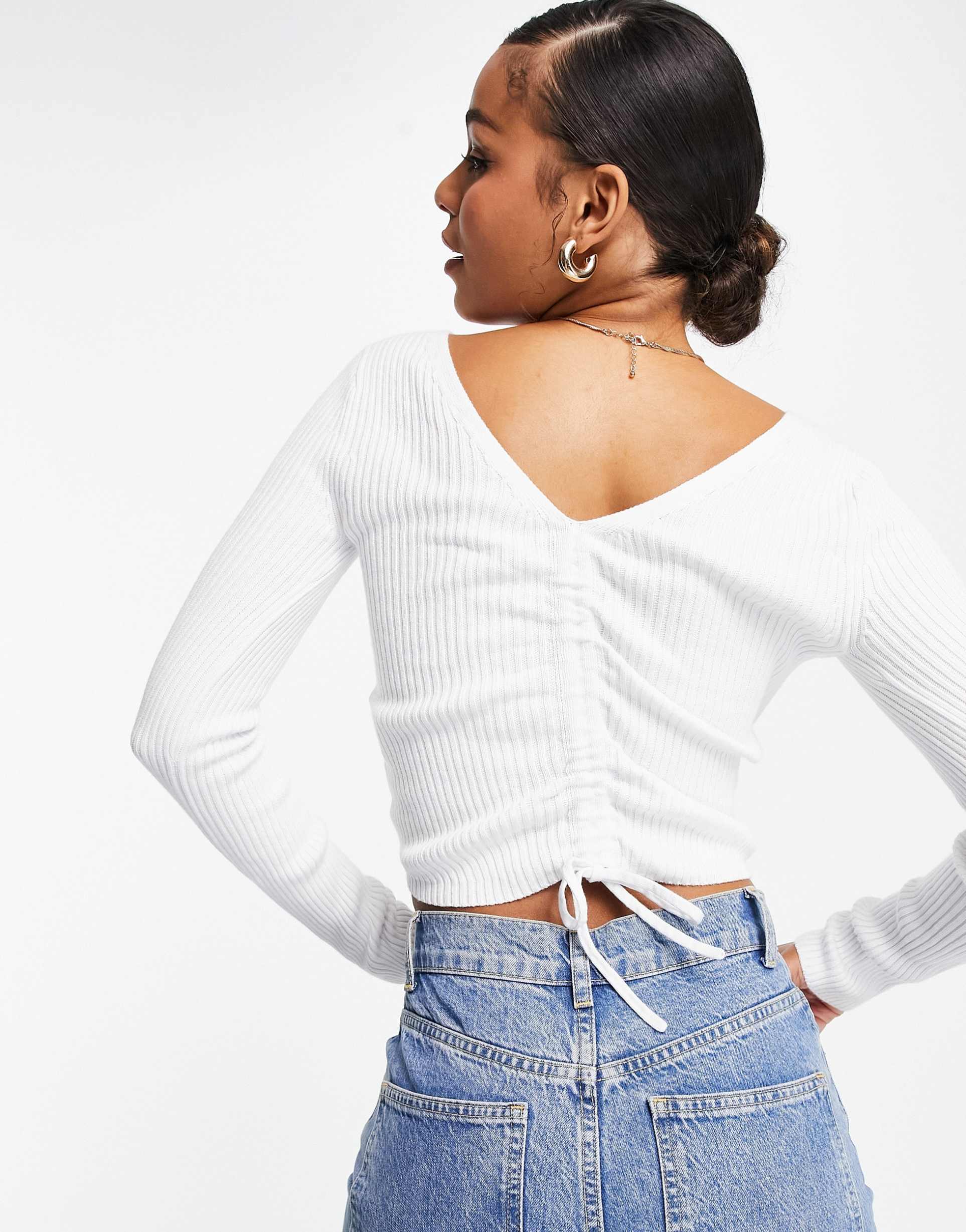 Hollister cinch front top in white view 3