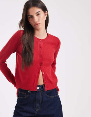Hollister Classic Cardigan In Red