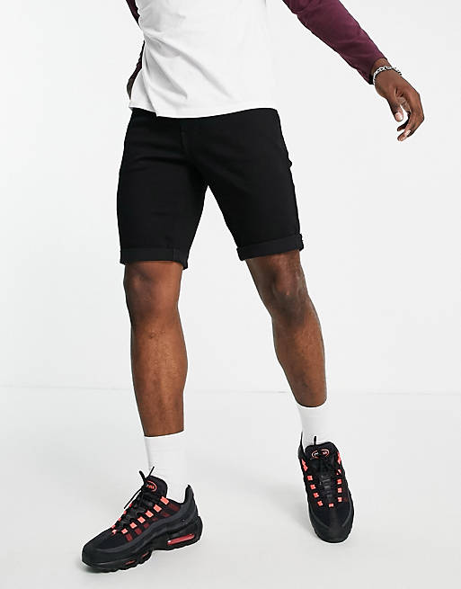 Hollister clean denim shorts in black | ASOS