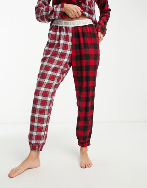 Red Black Plaid Women's Pajama Pants Red Checkered Pjs , Red Pj  Bottomswomen's Sleep Pantsred Pj Bottoms 