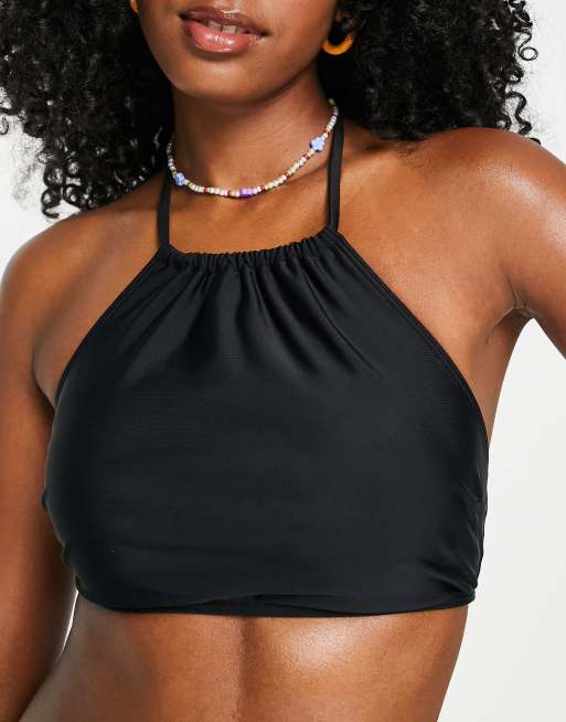 Hollister Halter Neck Lace Up Detail Bikini Top