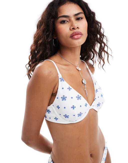Hollister white bikini top discount