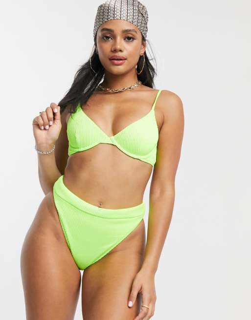 Hollister High-Waist Ribbed V-Front Bikini Bottom