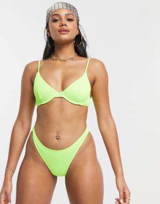 Hollister co-ord rib underwire bikini 