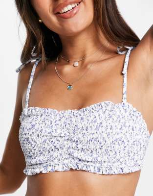 Hollister co-ord ruffle bandeau bikini