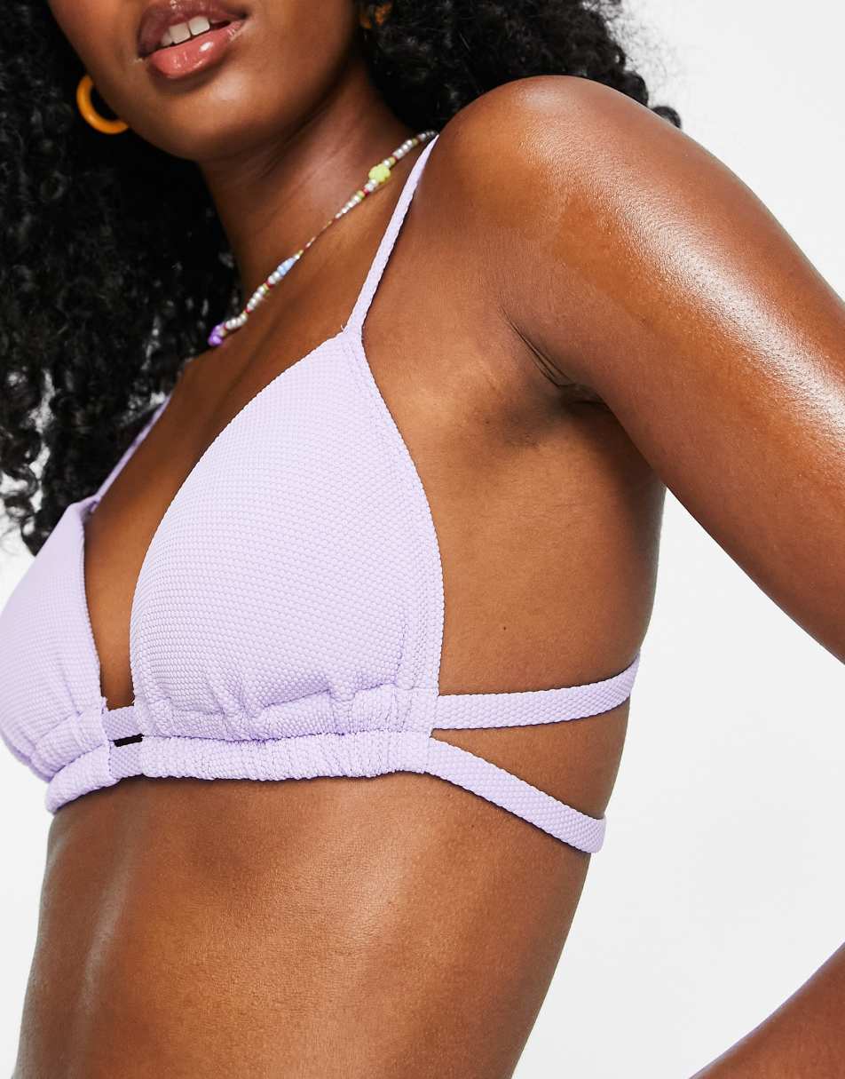 Hollister co-ord triangle bikini top in purple
