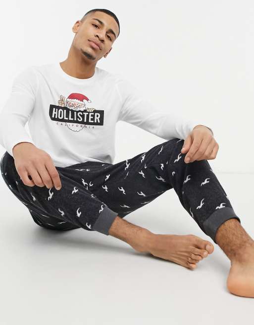Hollister Coffret cadeau Ensemble confort jogger et t shirt manches longues avec logo No l