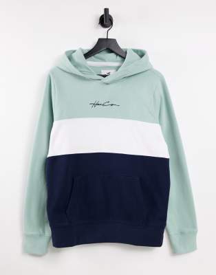 Colorblock logo hoodie hollister best sale