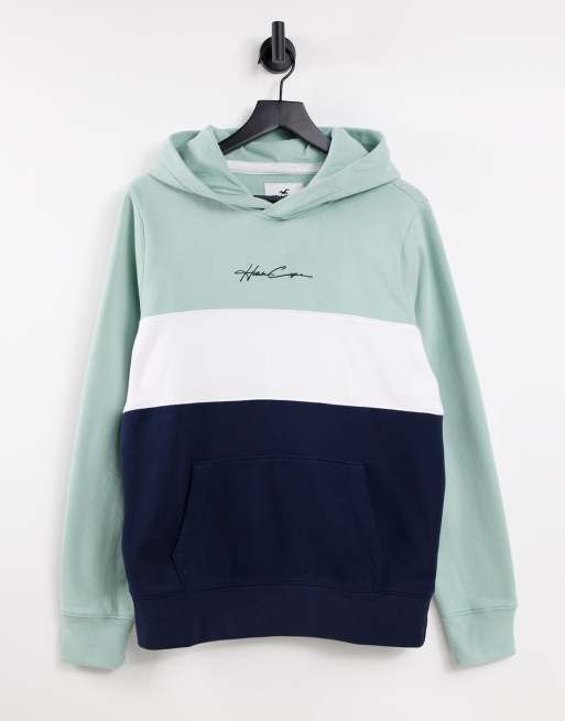 Hollister color block hoodie in blue | ASOS