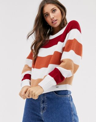 hollister red and white striped sweater