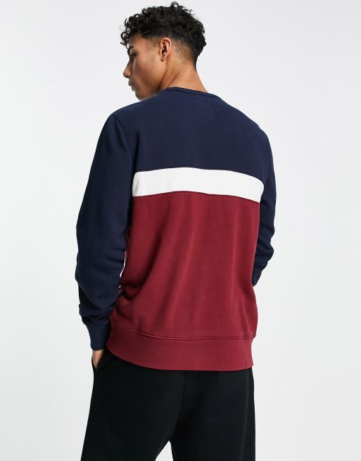 Logo tape hot sale crewneck sweatshirt hollister