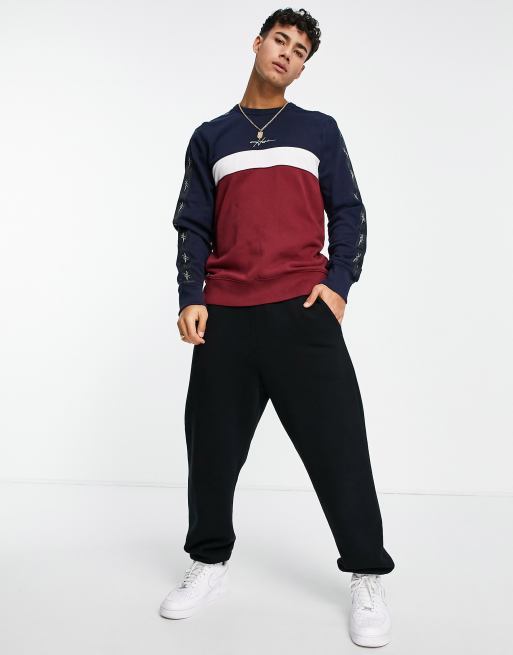 Logo tape crewneck sweatshirt hollister sales