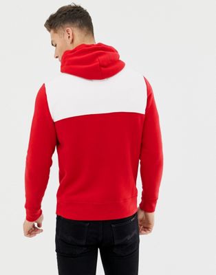 hollister red and white hoodie
