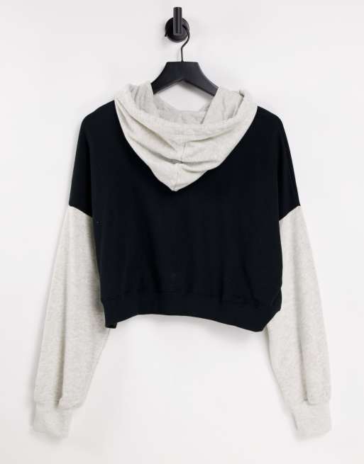 Hollister colour block hoodie in black ASOS
