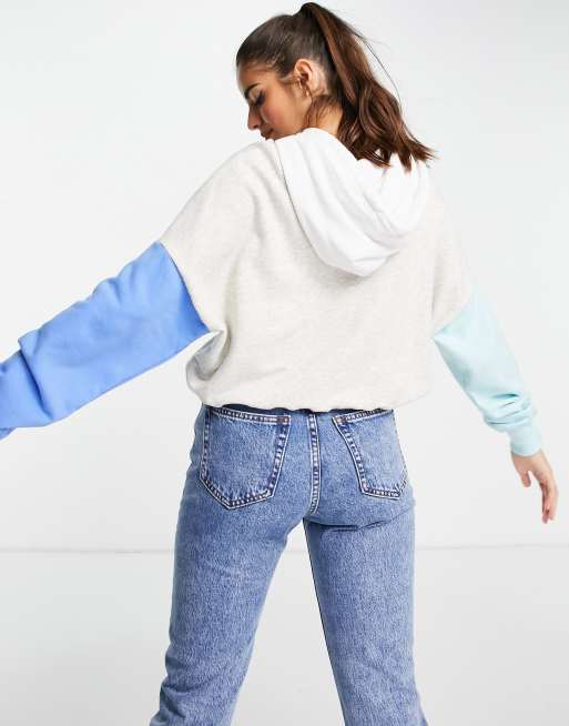 Hollister color block hoodie online