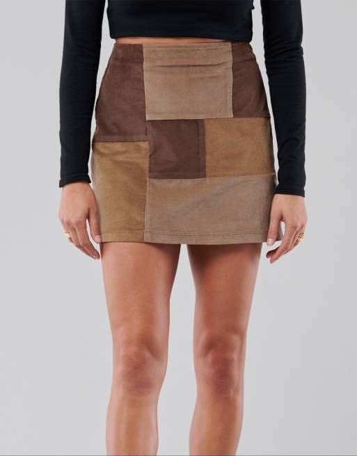 Hollister colour block mini skirt in brown ASOS