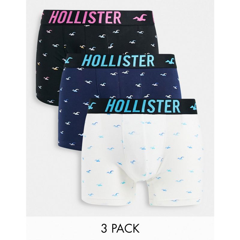 Confezioni multipack  Hollister - Confezione da 3 paia di boxer aderenti bianco, blu navy e nero con logo