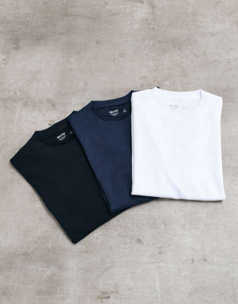 Hollister - Confezione da 3 T-shirt quotidiane bianche, blu navy e nere - view 1