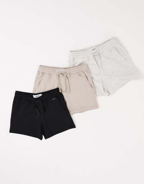 Hollister - Confezione da 3pantaloncini in jersey da 5" grigi, beige e neri - view 1