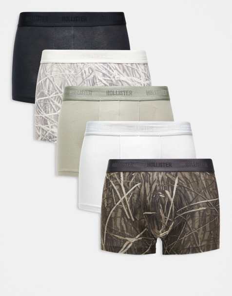 Hollister - Confezione da 5 paia di boxer aderenti multicolore con fascia in vita con logo tono su tono - view 1