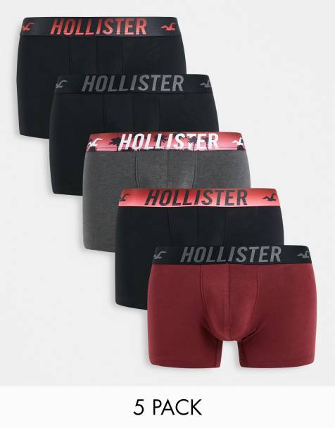 Asos Uomo Abbigliamento Intimo Boxer shorts Boxer shorts aderenti rosso e grigio con fascia in vita con logo Confezione da 5 paia di boxer aderenti nero 