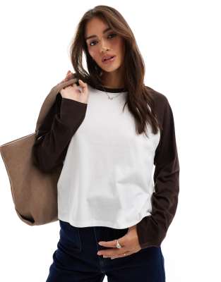 Hollister Contrast Relaxed Raglan Top In Multi