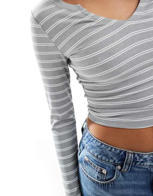 Hollister striped crop top clearance