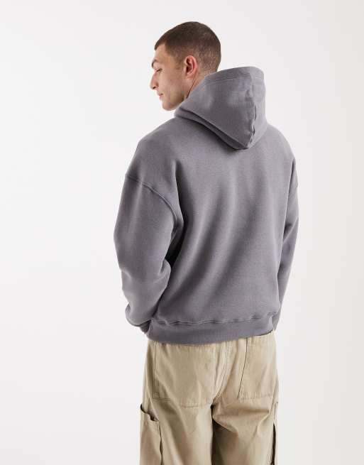 Hollister contrast stitch hoodie in gray, 3 of 5