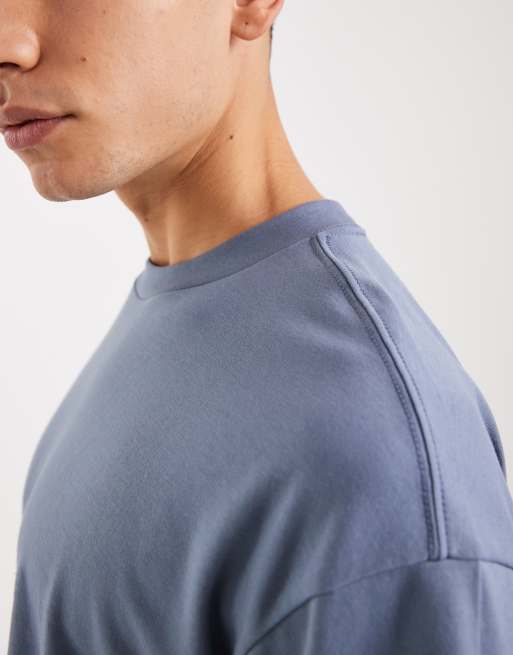 Hollister cooling boxy oversized t-shirt in indigo blue, 5 of 5