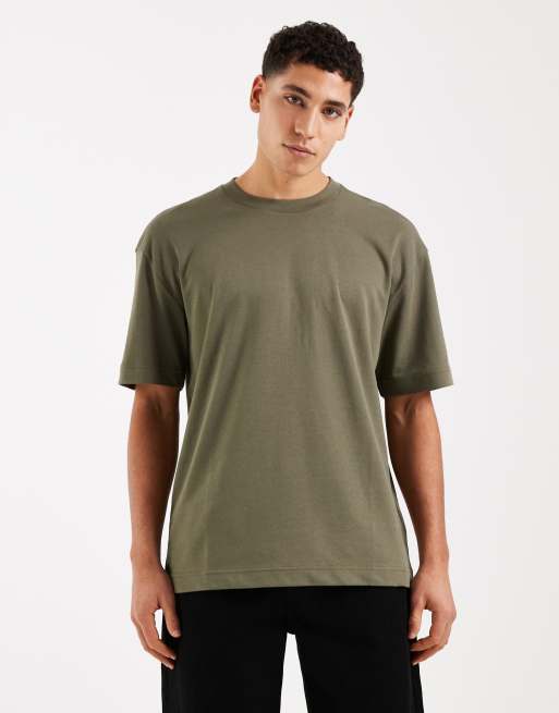 Hollister cooling boxy oversized t-shirt in olive green