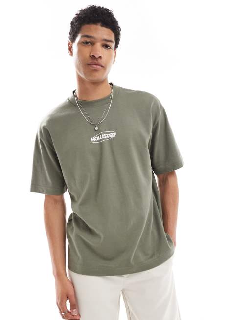 Hollister – Cooling – Ljusgrön t-shirt med boxig passform och logga