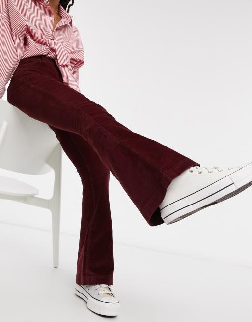 Burgundy cords cheap womens
