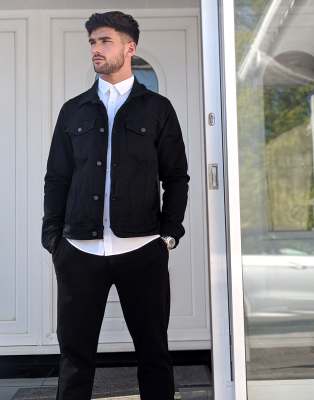 hollister black jean jacket