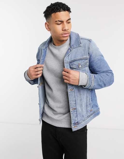 Hollister denim trucker jacket clearance