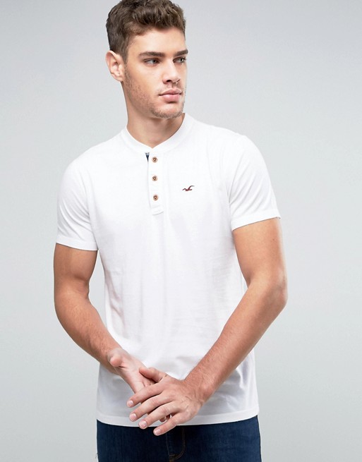 Hollister | Hollister Core Henley T-Shirt Slim Fit in White