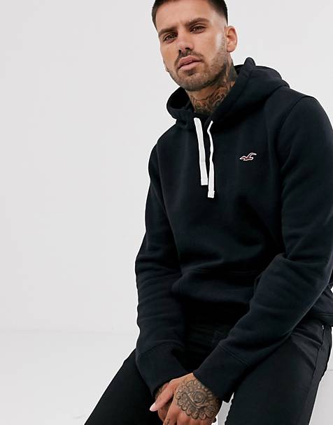 Hollister core icon logo hoodie in black