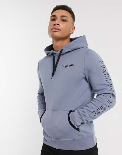 Hollister core icon logo hoodie in blue ASOS