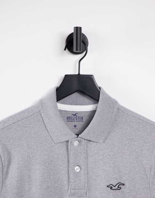 Hollister grey polo on sale shirt